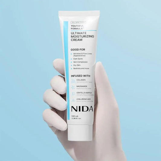 Zora NIDA Daily Moisturizing Face Cream jar with smooth, creamy texture suitable for daily skincare.