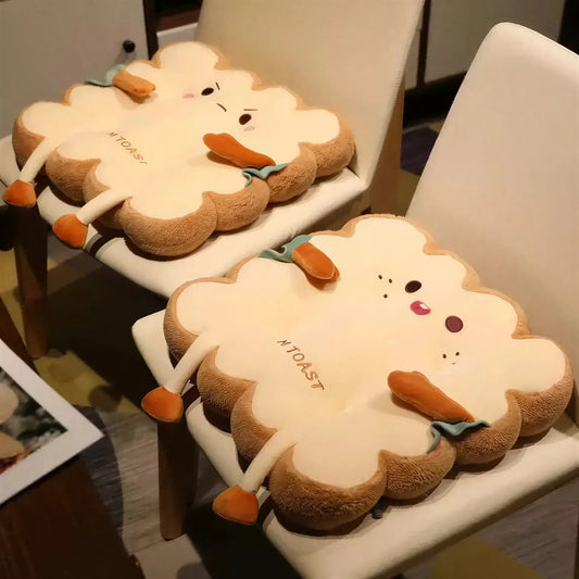 Zora toast-shaped seat and back cushion with soft fabric cover, designed for comfortable seating and support.