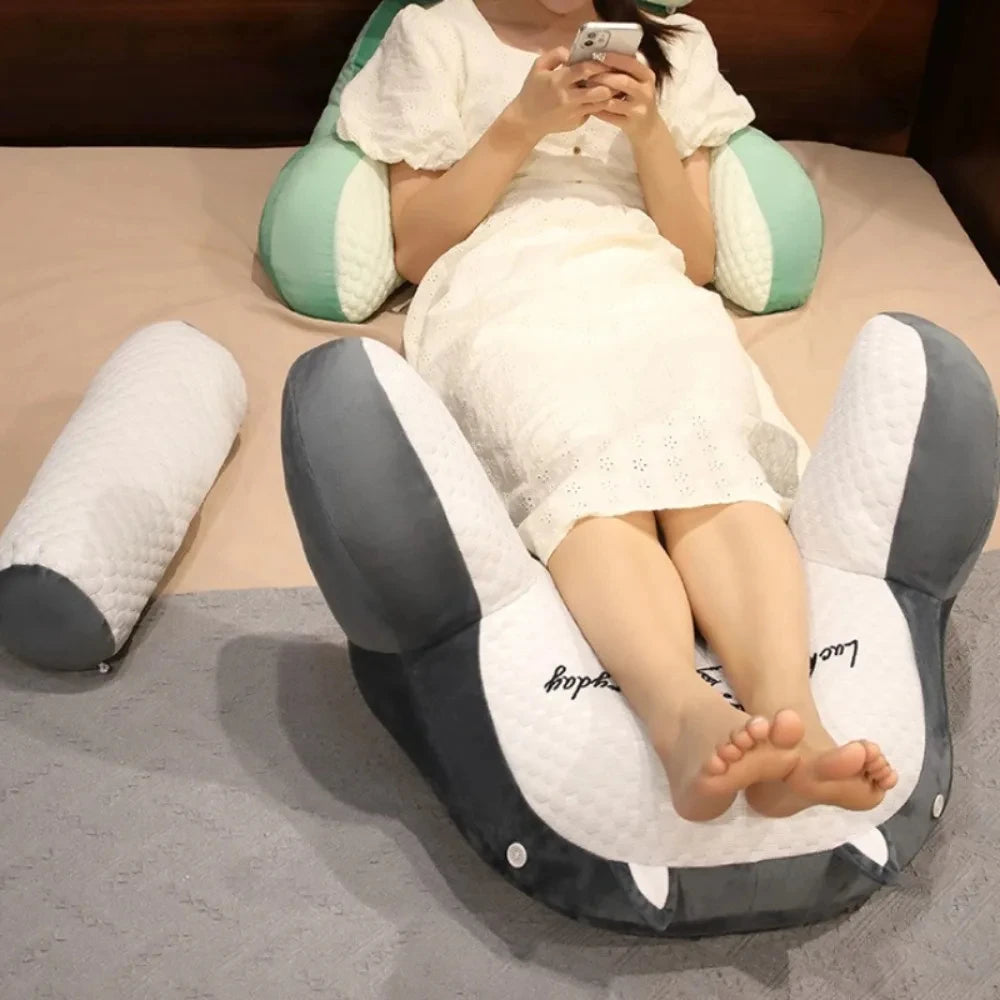 Zora adjustable reading backrest pillow with supportive cushion and fabric cover, designed for comfortable reading and relaxation.