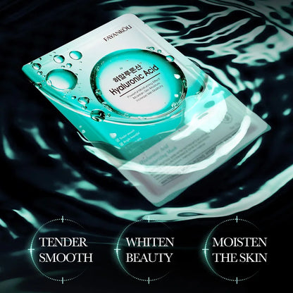 Zora Hyaluronic Acid Crystal Facial Mask with hydrating gel in a clear container, designed for nourishing and revitalizing skin.