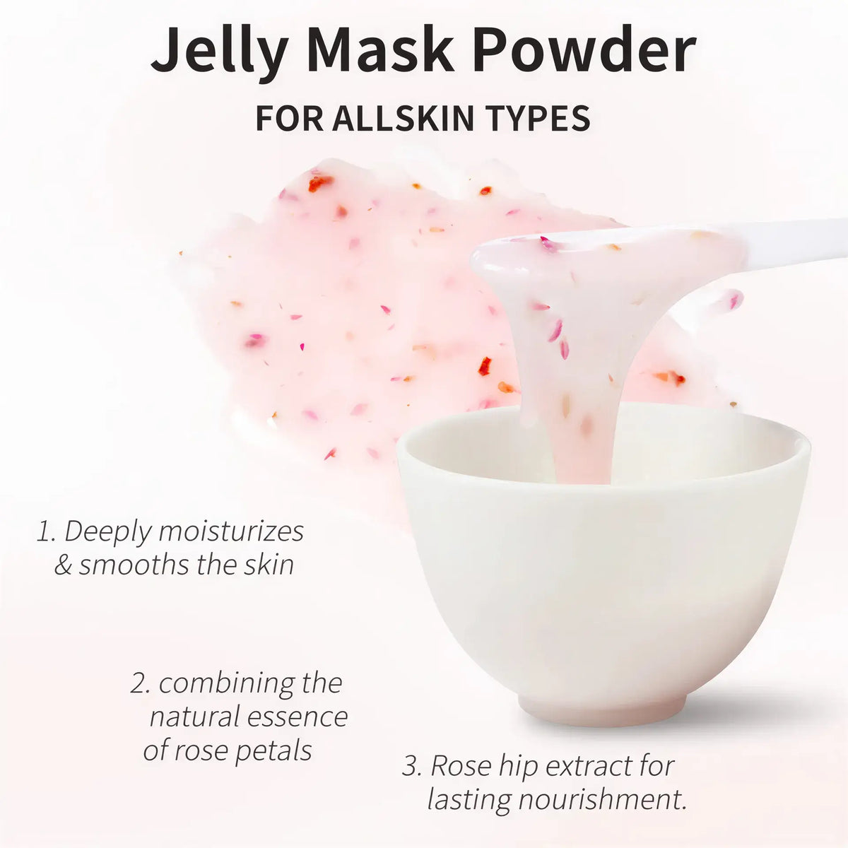 Zora Jelly Face Mask Powder in a jar, natural skincare product for face masks, with a smooth, jelly-like texture and vibrant packaging.