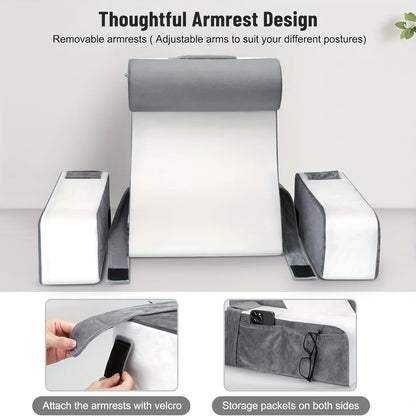 Zora memory foam backrest pillow for reading and TV, providing comfortable support for sitting and relaxing.
