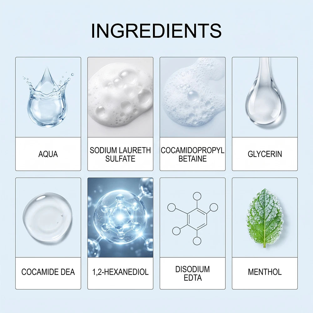 Zora Glacier Hydration Facial Cleanser bottle with clear packaging, designed for gentle deep pore cleansing in skincare routine