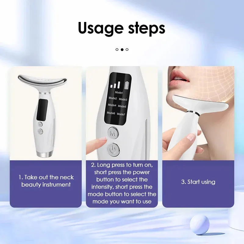 7-Color LED Face & Neck Vibration Massager