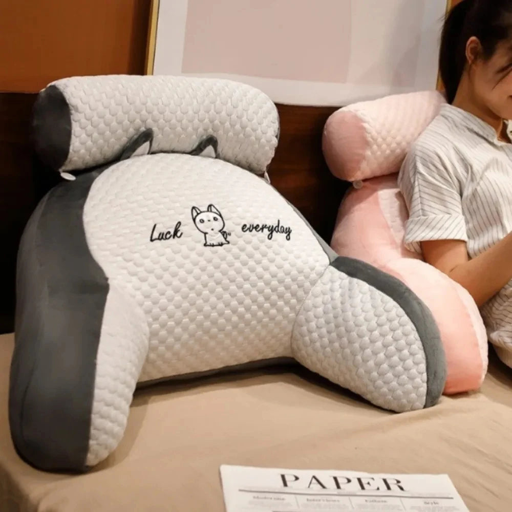 Zora adjustable reading backrest pillow with supportive cushion and fabric cover, ideal for comfortable sitting and reading.