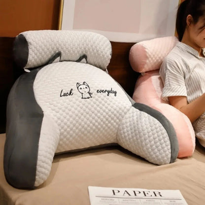 Zora adjustable reading backrest pillow with supportive cushion and fabric cover, ideal for comfortable sitting and reading.
