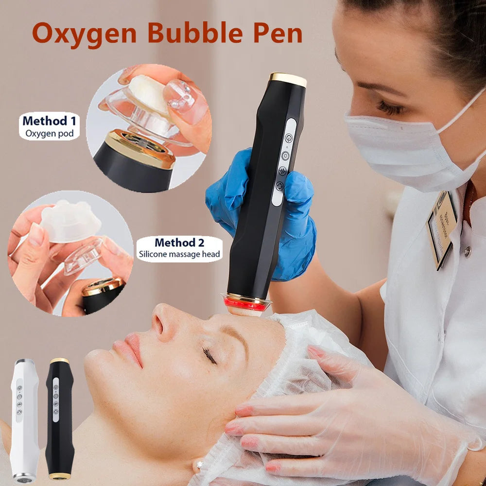 Zora CO2 Bubble Facial Care Pen showing the handheld device with a sleek design for facial cleansing and skincare.