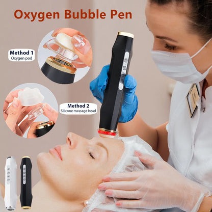 Zora CO2 Bubble Facial Care Pen showing the handheld device with a sleek design for facial cleansing and skincare.