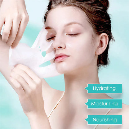 Zora Hyaluronic Acid Hydrating Facial Sheet Masks, set of 10, skin-soothing skincare face masks with moisturizing benefits