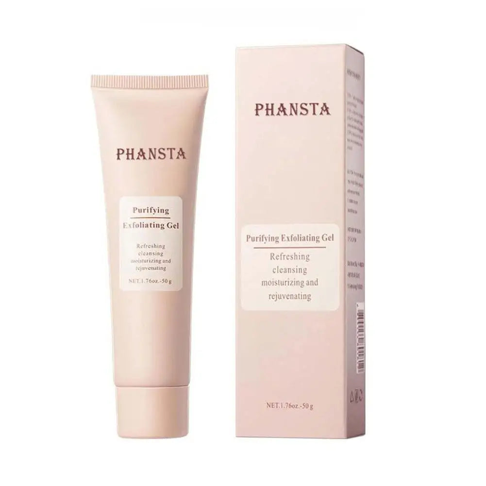 Zora Gentle Face Exfoliating Gel in a clear tube, showing a smooth, gel formula for gentle facial exfoliation.