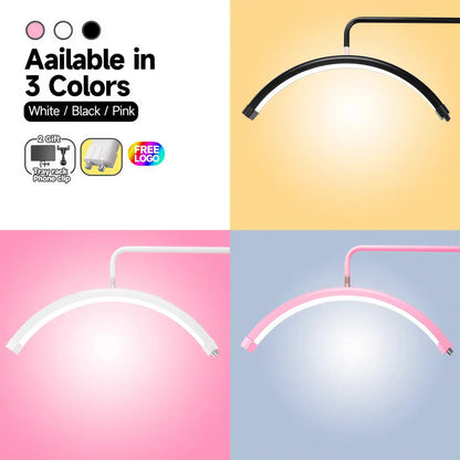 Zora Professional LED Beauty Work Light for salons, featuring adjustable brightness and sleek design for professional beauty lighting.