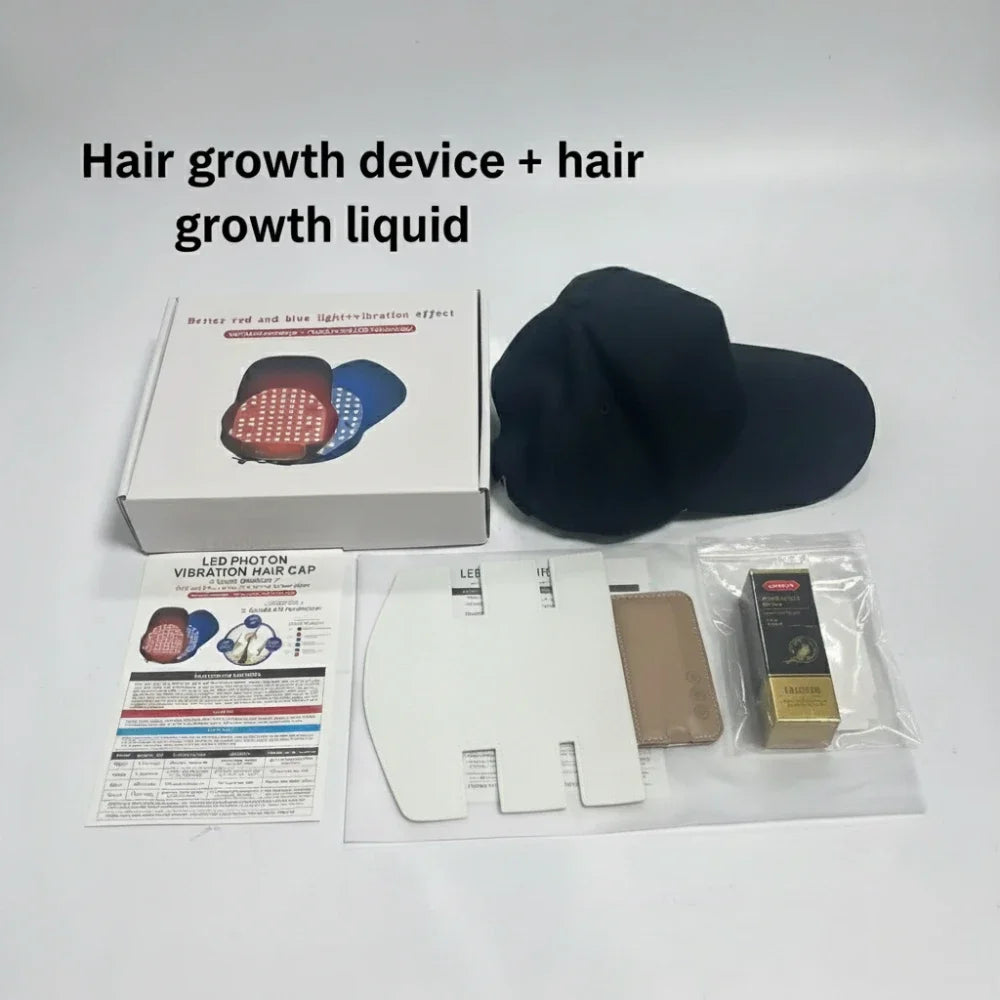 Zora Red Light Hair and Scalp Care Cap for light therapy, with adjustable straps and LED light panels for scalp treatment.