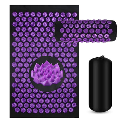 Zora Acupressure Massage Mat and Pillow set featuring textured surface for relaxing pressure point massage therapy.