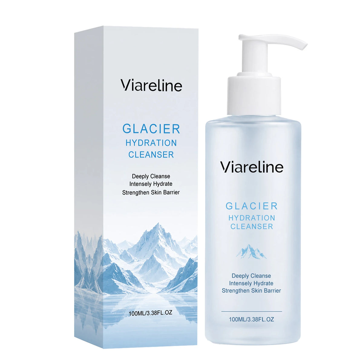 Zora Glacier Hydration Facial Cleanser for deep pore cleansing, gentle skincare with refreshing gel formula.