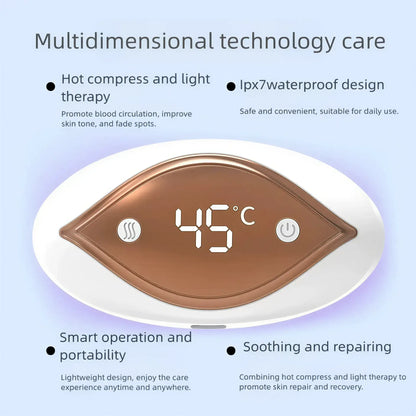 Zora 3-in-1 Lip and Eye Care Massager, compact facial massager with ergonomic design for soothing skin revitalization.