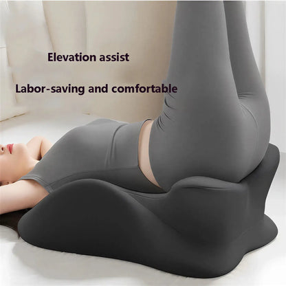 Zora ergonomic memory foam wedge pillow with supportive incline, designed for comfort and spinal alignment.