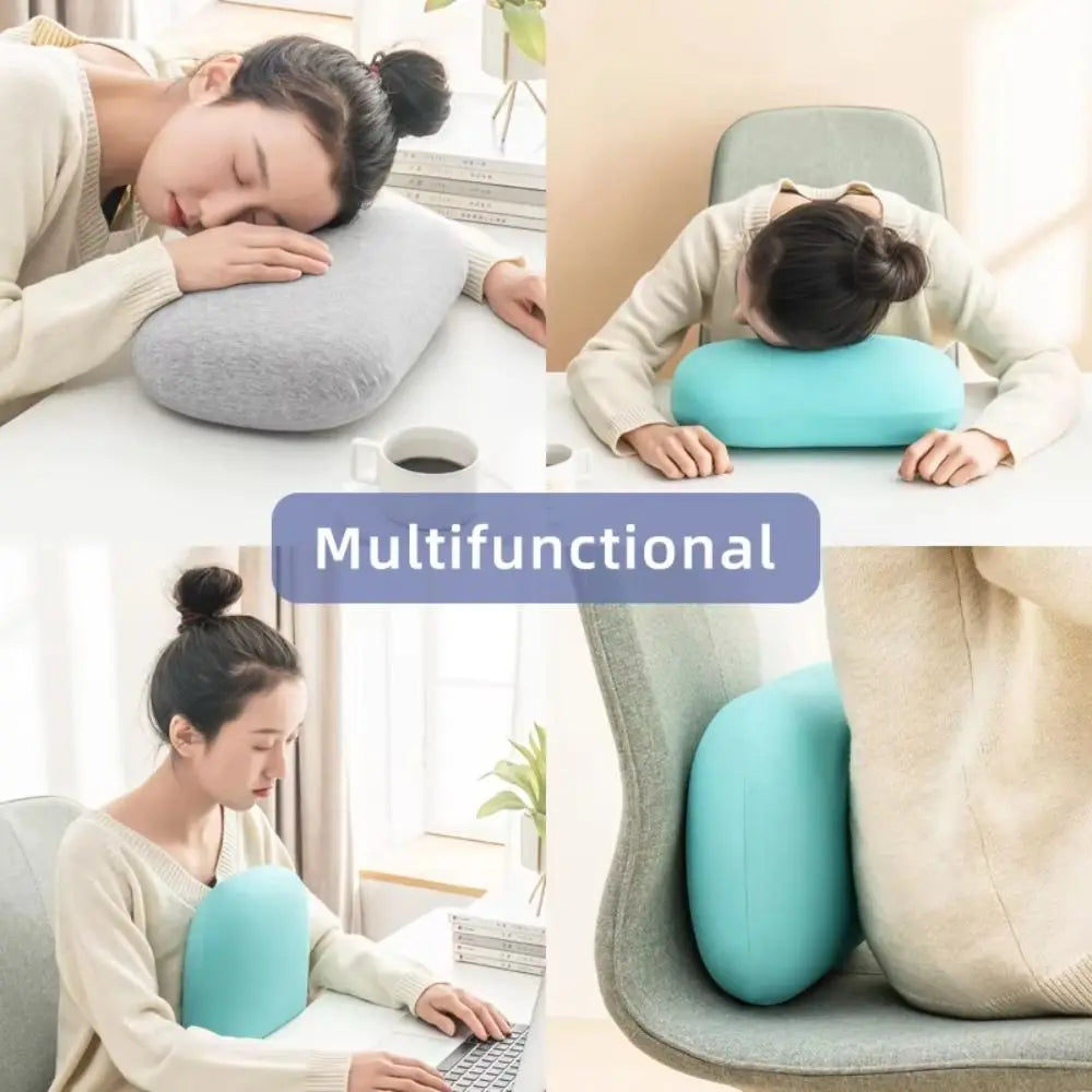 Zora portable macaron-shaped neck support pillow for travel, designed for comfortable neck support during journeys.