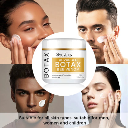 Zora SUYARUN Collagen + Hyaluronic Acid face cream jar with skincare product packaging and a smooth cream texture visible.