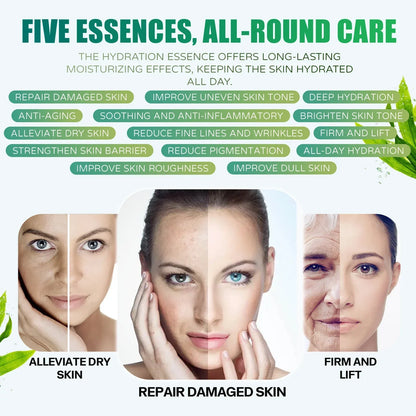 Zora Jet Peel Facial Ampoule Serum Set showing five skincare serums in clear glass bottles with dropper caps.