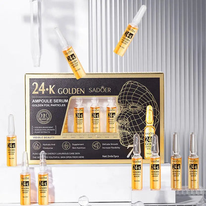 Zora Hyaluronic Acid Ampoule Serum vials for deep hydration, featuring clear glass bottles with droppers, in a skincare serum display
