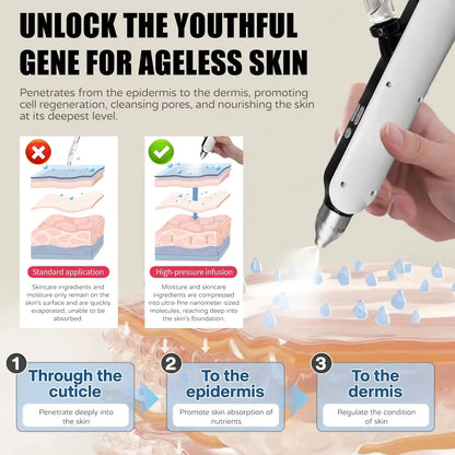 Zora Jet Peel facial ampoule serum set with five skincare serums arranged in a display, showcasing the skincare ritual.