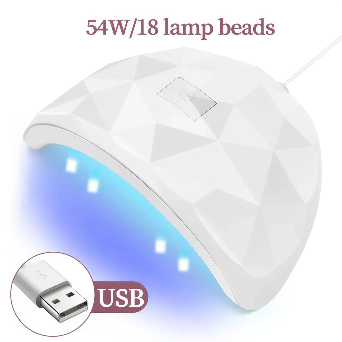 Zora LED Gel Nail Curing Lamp for professional and home nail care, compact design with digital timer display.