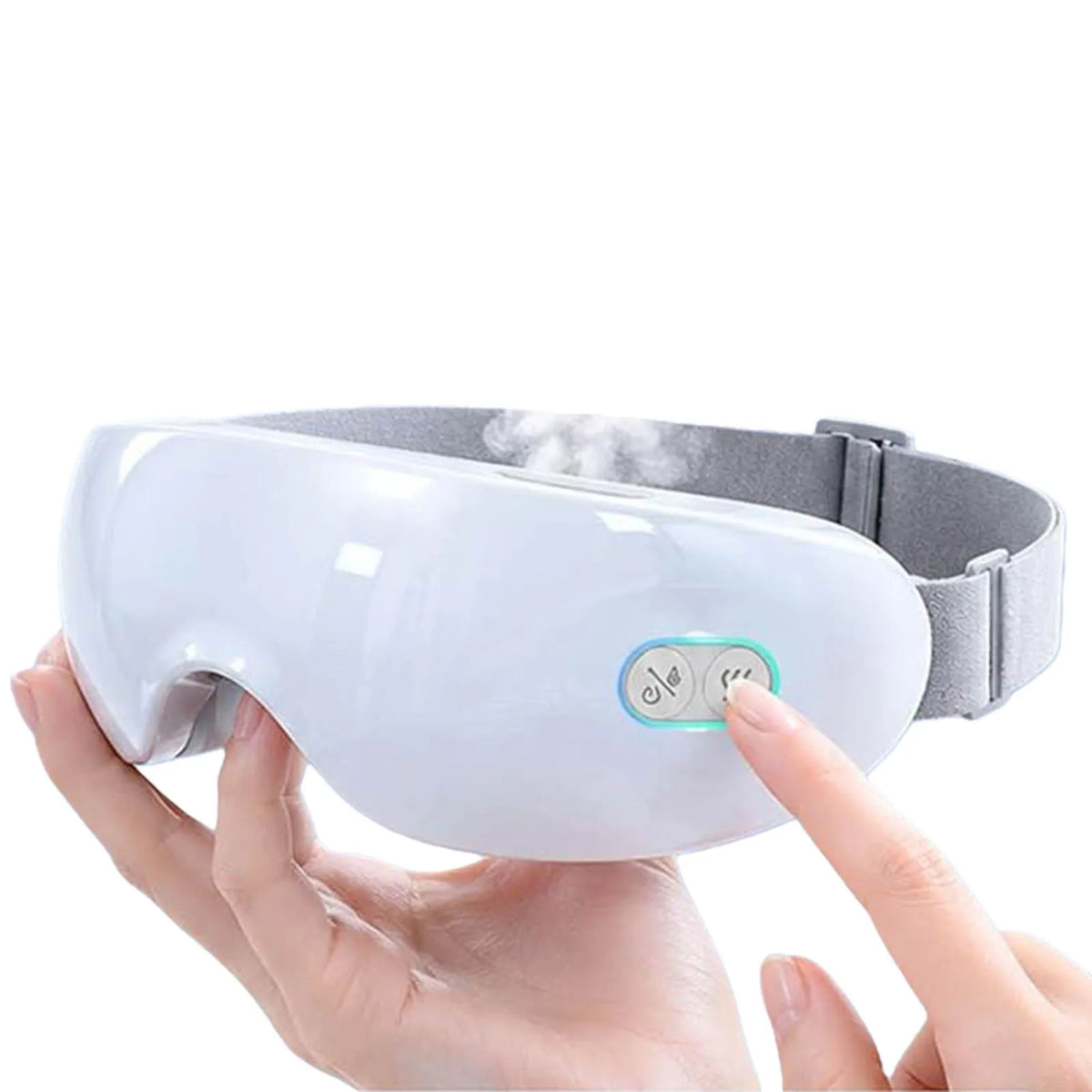 Zora Terapéutica Zora Steam Eye Mask showing the premium eye care device with nano mist, heat, and cold therapy features.