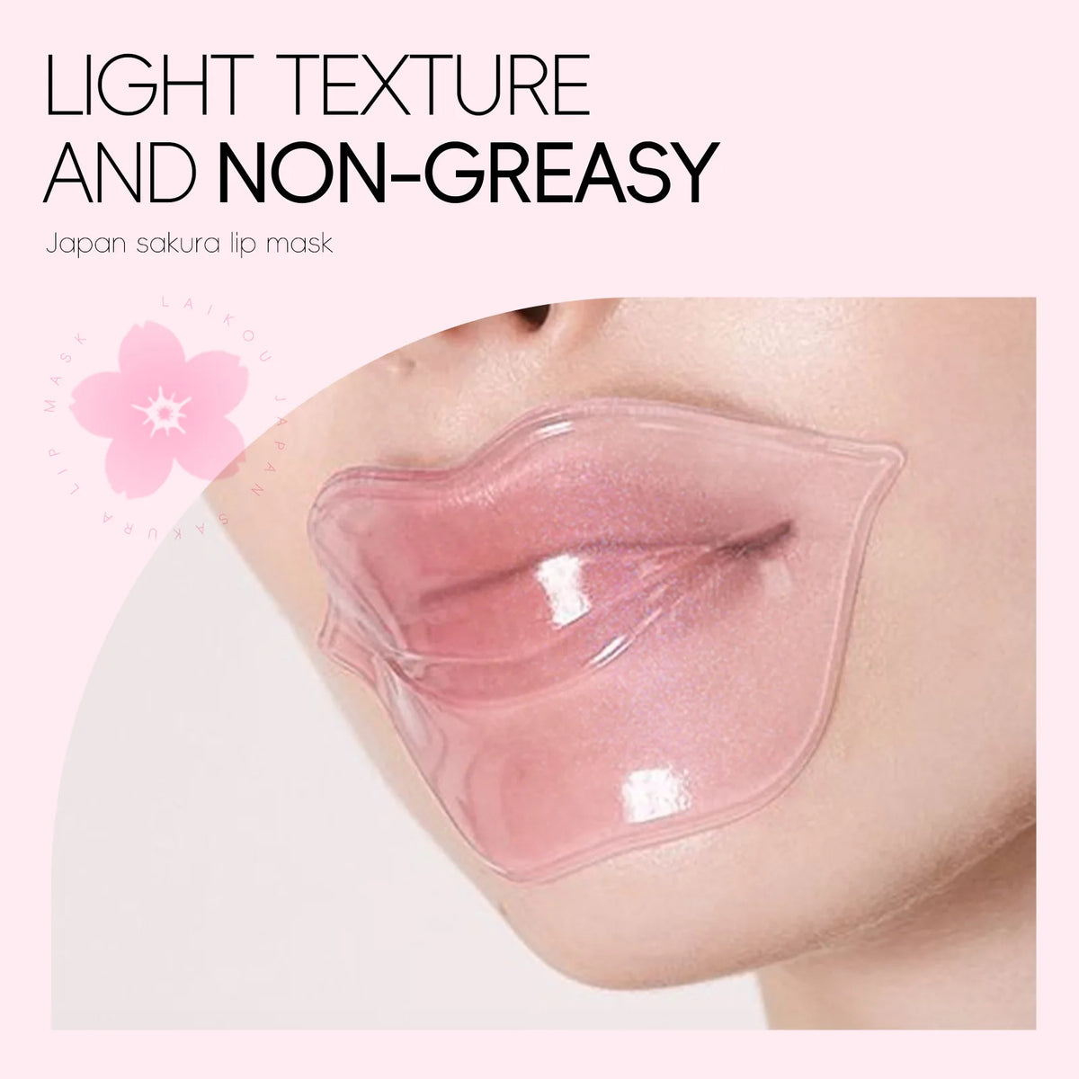 Zora LAIKOU Sakura Lip Mask for moisturizing lip care, featuring a pink jar with cherry blossom design and smooth texture.