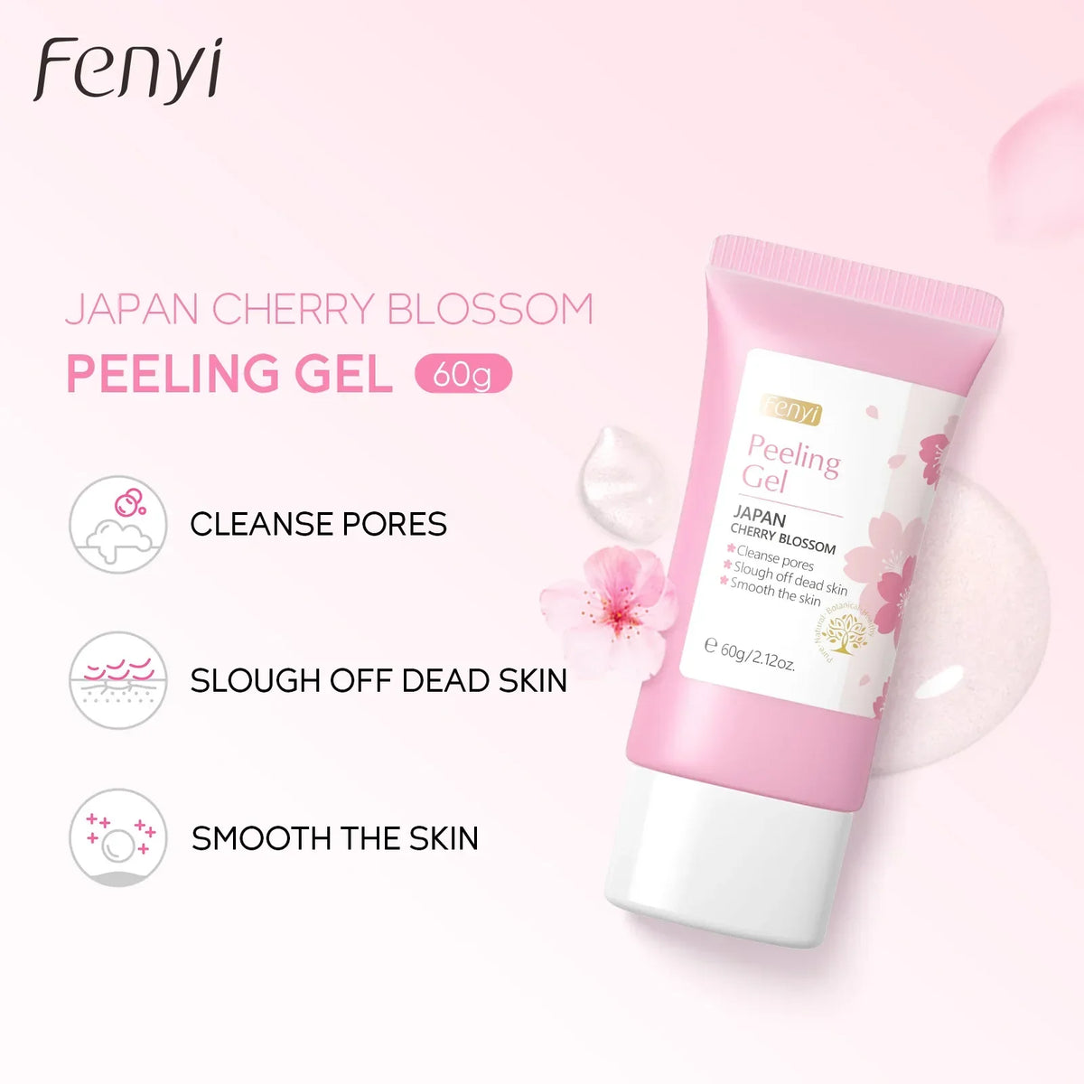 Zora Gentle Facial Exfoliating Gel in a clear tube, showing the skincare cleanser for daily skin smoothing and exfoliation.
