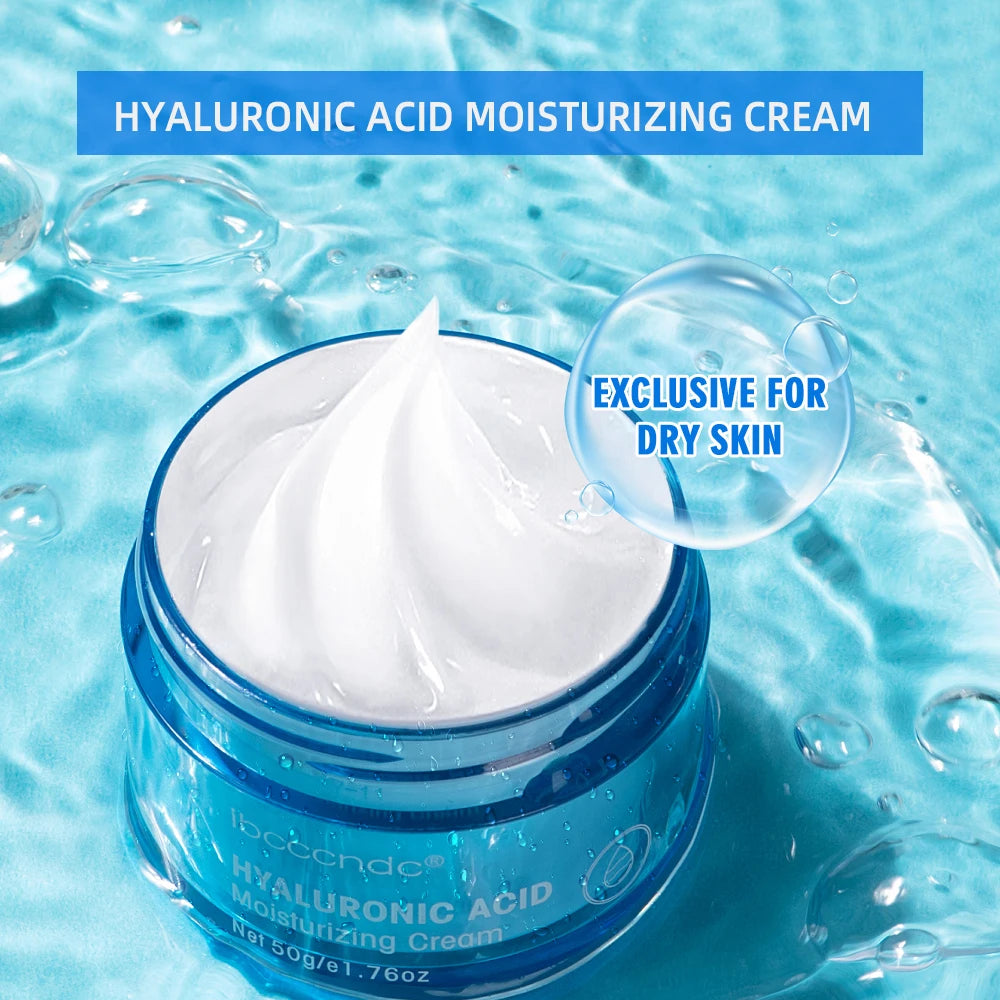 Zora Hyaluronic Acid Gel Moisturizer in a clear jar, showcasing the hydrating skincare product with a smooth gel texture.