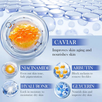 Zora SADOER caviar and hyaluronic acid facial masks, 5-pack, skincare face masks with nourishing ingredients for healthy skin.