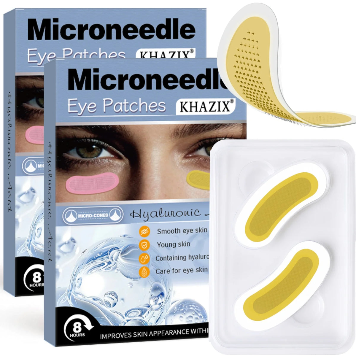 Retinol Microneedle Eye Patches with Hyaluronic Acid