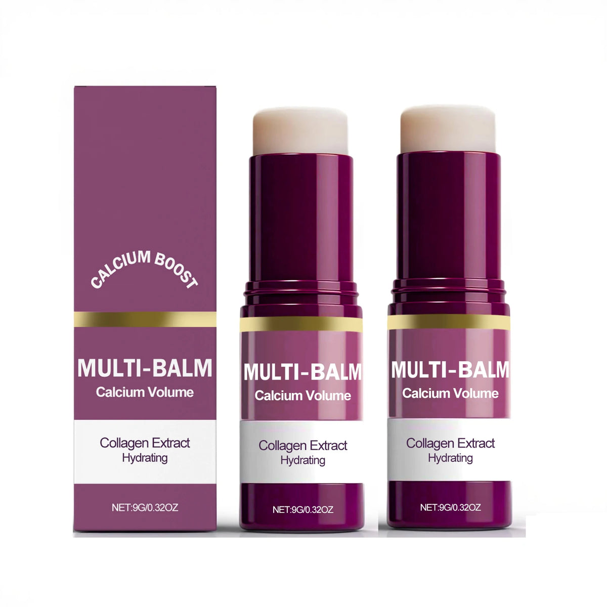Zora Collagen Moisturizing Balm Stick for face, eye, and neck care, with a sleek stick design and nourishing formula.