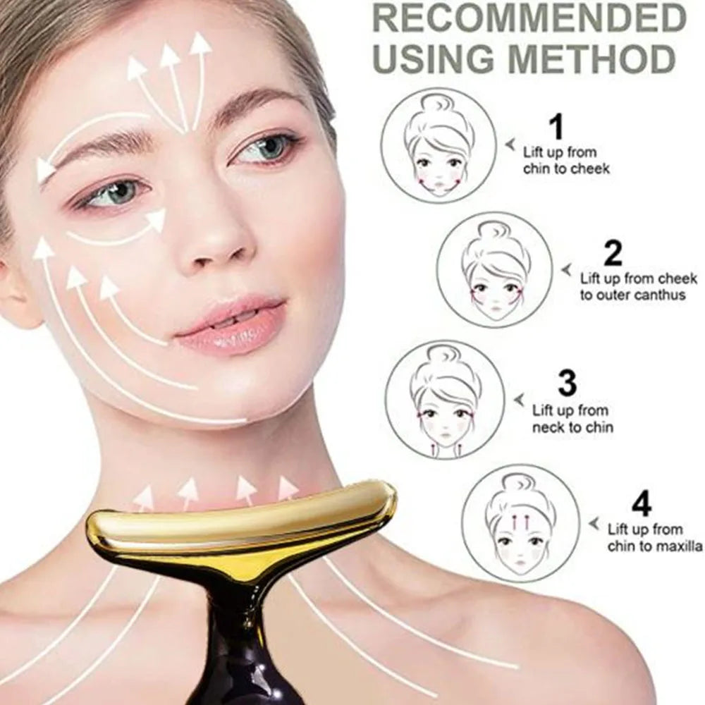 Zora ES-1081 3-in-1 facial, neck, and eye beauty device with massaging heads for skincare and rejuvenation.