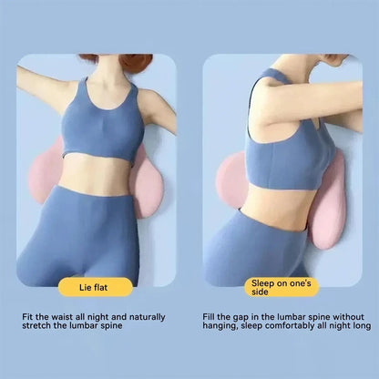 Zora ergonomic memory foam lumbar support cushion for office chairs, designed to improve posture and reduce back pain.