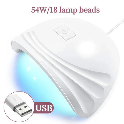 Zora LED Gel Nail Curing Lamp for professional nail care, compact device with multiple curing settings and easy-to-use design.