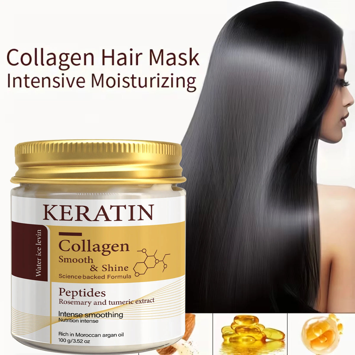 Zora Keratin and Collagen Rosemary Hair Mask for deep conditioning and nourishing hair care.