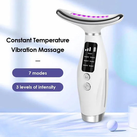 7-Color LED Face & Neck Vibration Massager