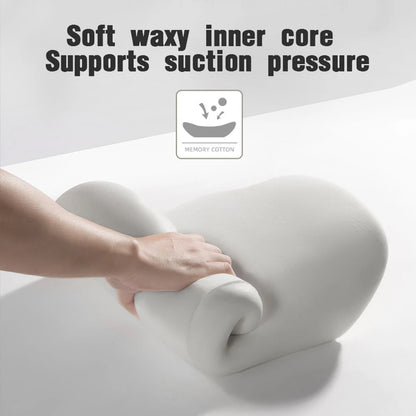 Zora Memory Foam Car Headrest Pillow attached to car seat for added neck support and comfort during driving.