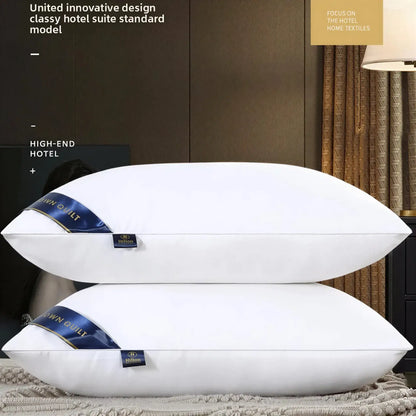Zora hotel-style pillow with neck support, soft fabric cover, and ergonomic design for comfortable sleep and neck relief.