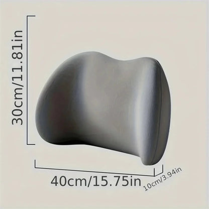 Zora ergonomic memory foam lumbar support cushion for seat comfort and back pain relief, shown in a close-up image.
