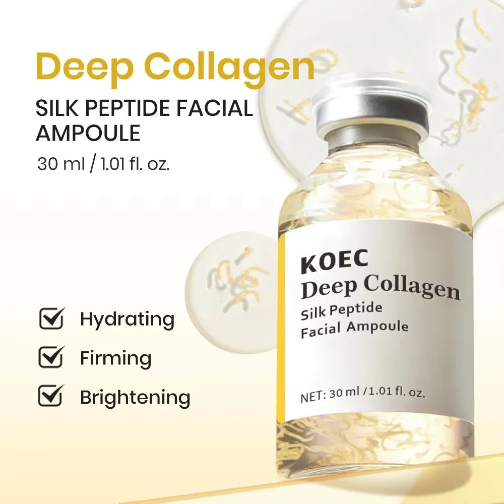 Zora Peptide Hydrating Face Ampoule in a clear glass bottle with dropper for skincare and serum application.