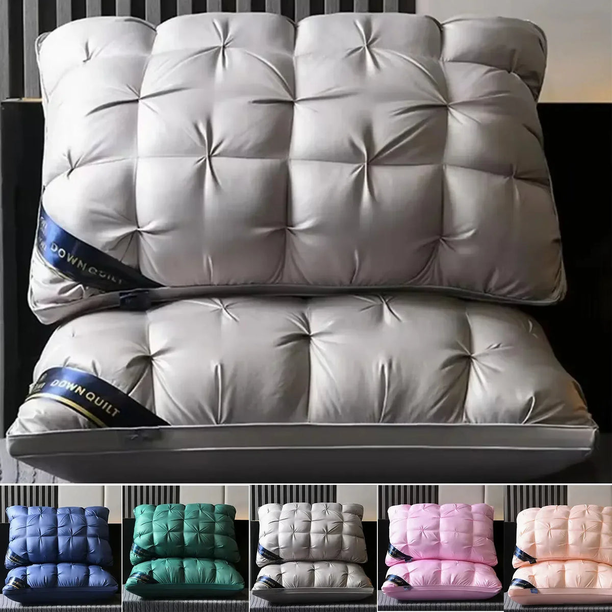 Zora Five-Star Hotel Pillow for deep sleep, plush pillow with soft pillowcase, designed for comfortable support and restful nights