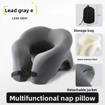 Zora U-Shaped Memory Foam Travel Pillow showing soft, supportive cushion ideal for travel comfort and neck support.