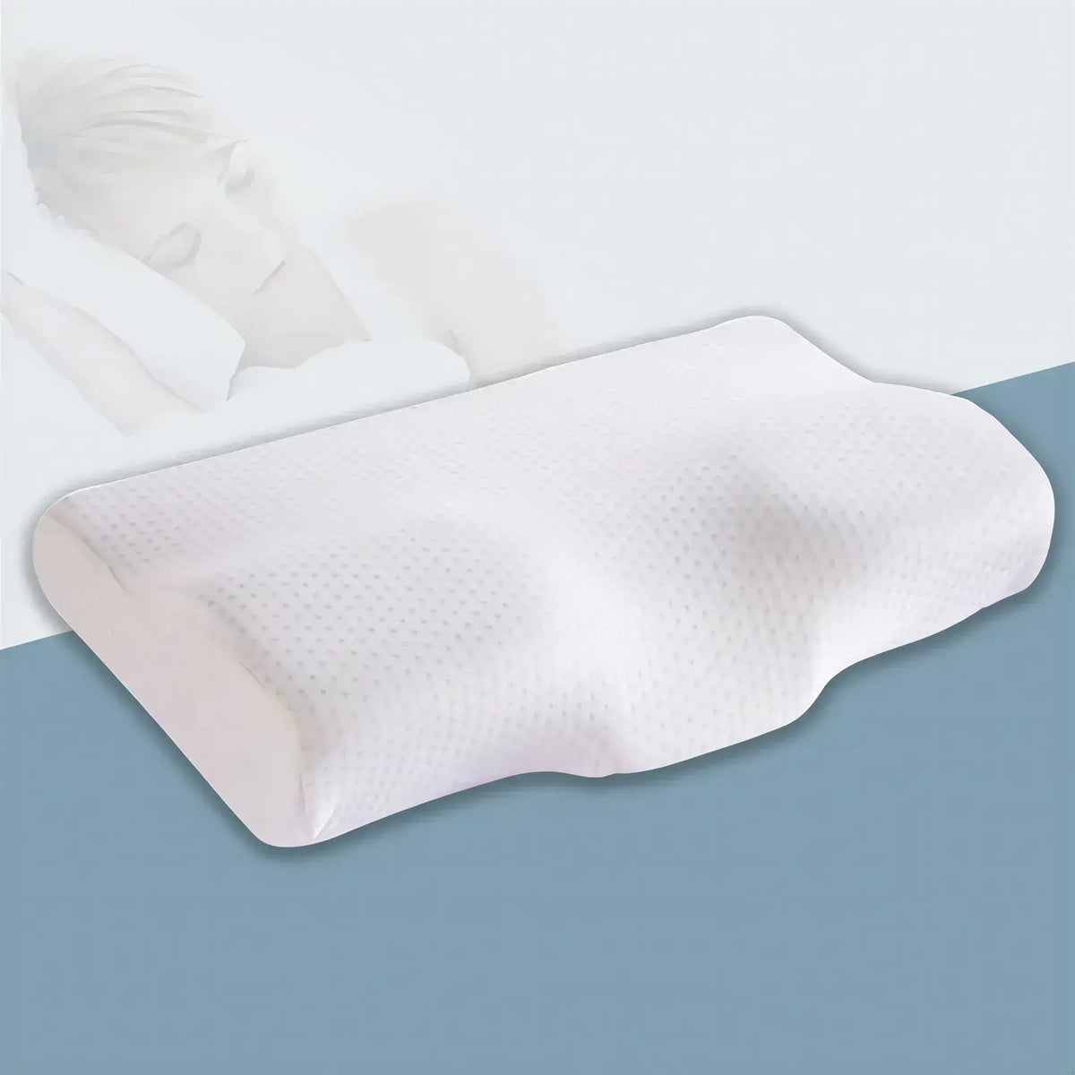 Butterfly-shaped memory foam neck pillow by Zora, designed for comfort and support during travel or rest.