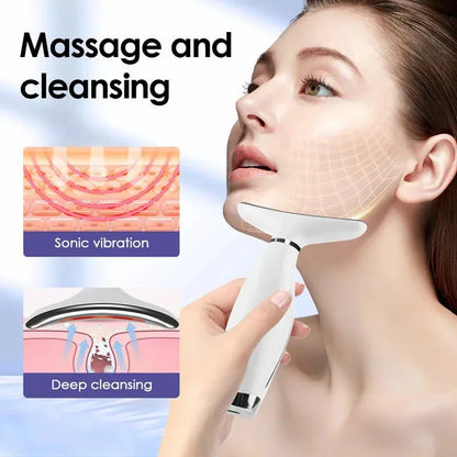 7-Color LED Face & Neck Vibration Massager