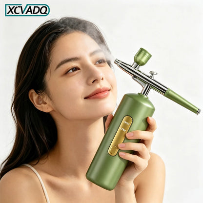 Zora Nano Facial Mist & Care Device showing a compact handheld facial care device with spray nozzle and sleek design.