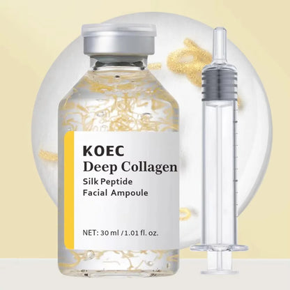 Zora Peptide Hydrating Face Ampoule in a glass dropper bottle, showcasing the skincare serum's clear liquid formulation.