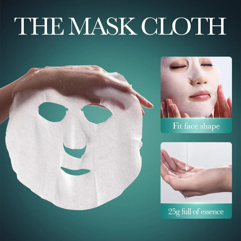 Zora Hyaluronic Acid Crystal Facial Mask showing a close-up of the mask's textured surface for deep hydration.