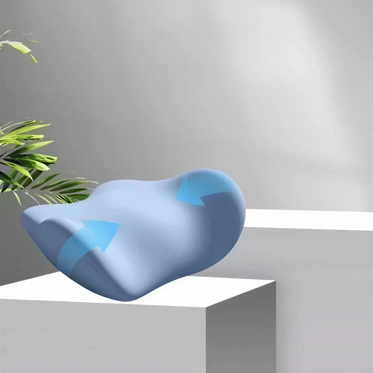 Zora ergonomic memory foam lumbar support cushion placed on a chair for improved back comfort and posture.